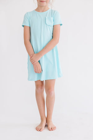 Aqua T-Shirt Dress-Mila & Rose ®