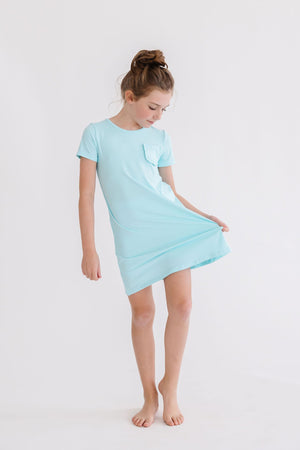 Aqua T-Shirt Dress-Mila & Rose ®