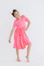 Neon Pink S/S Pocket Twirl Dress-Mila & Rose ®