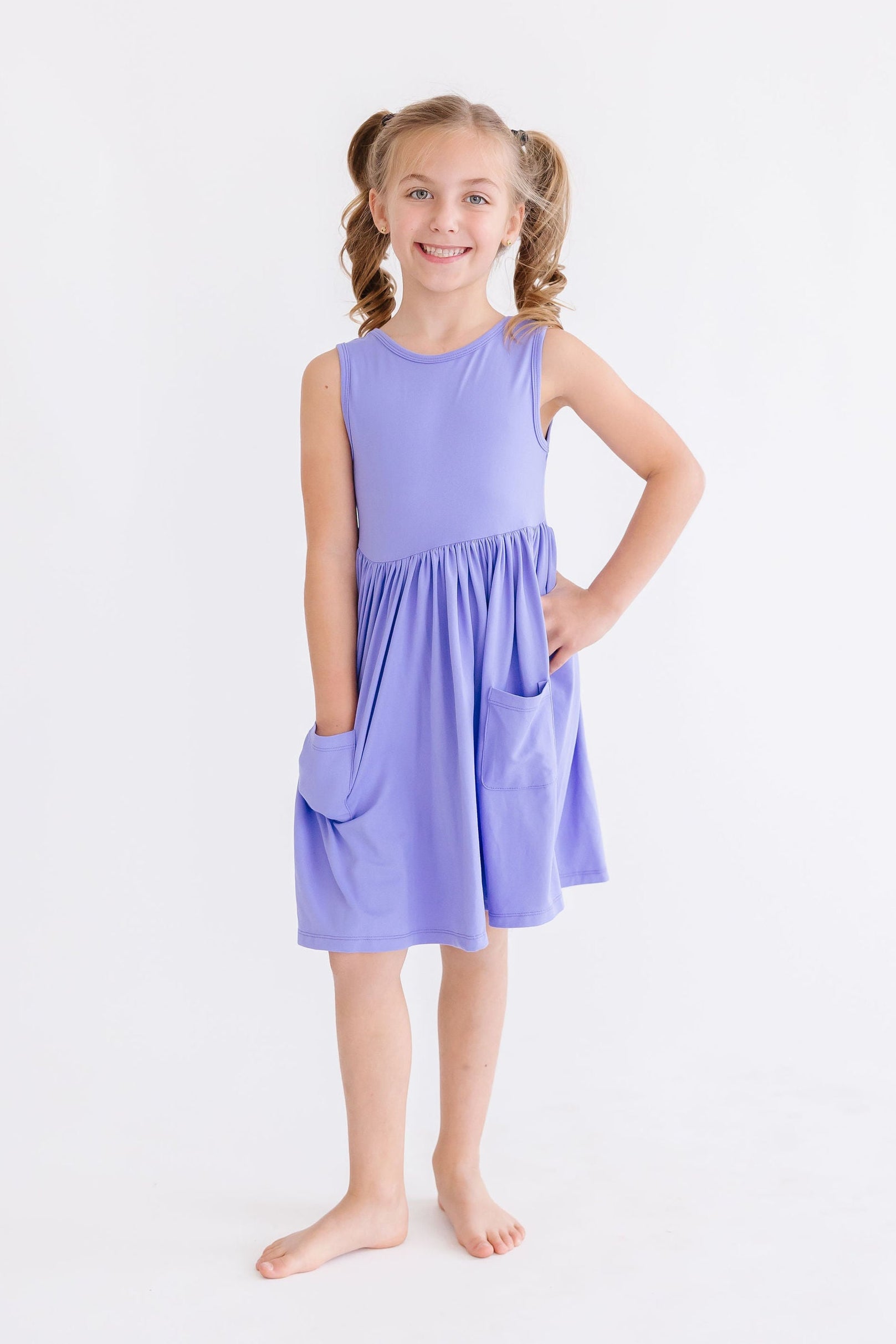 Periwinkle Pocket Tank Twirl Dress-Mila & Rose ®