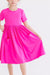 Hot Pink S/S Pocket Twirl Dress-Mila & Rose ®