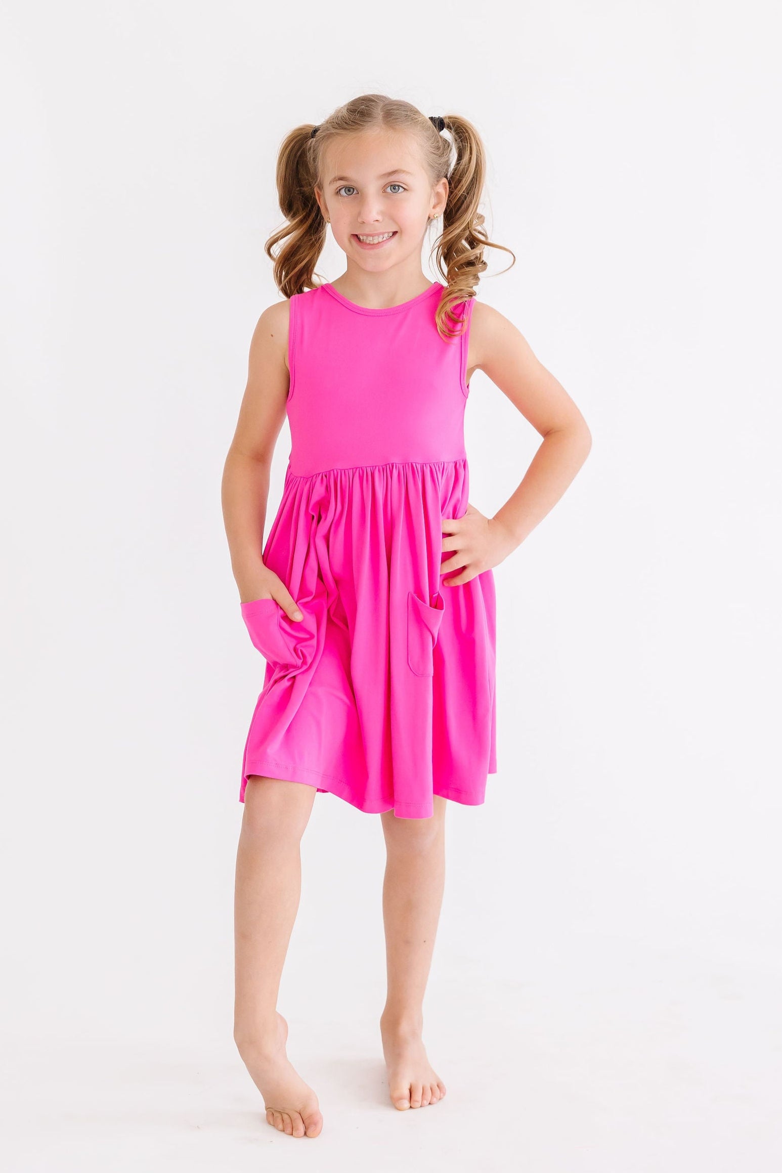 Hot Pink Tank Pocket Twirl Dress-Mila & Rose ®