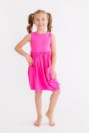 Hot Pink Tank Pocket Twirl Dress-Mila & Rose ®