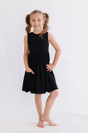 Black Tank Pocket Twirl Dress-Mila & Rose ®