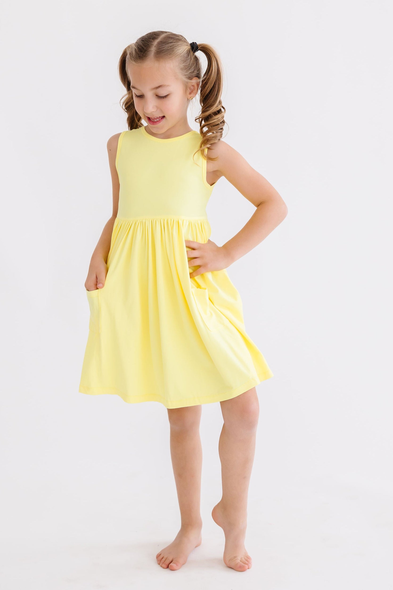 Yellow Tank Pocket Twirl Dress-Mila & Rose ®