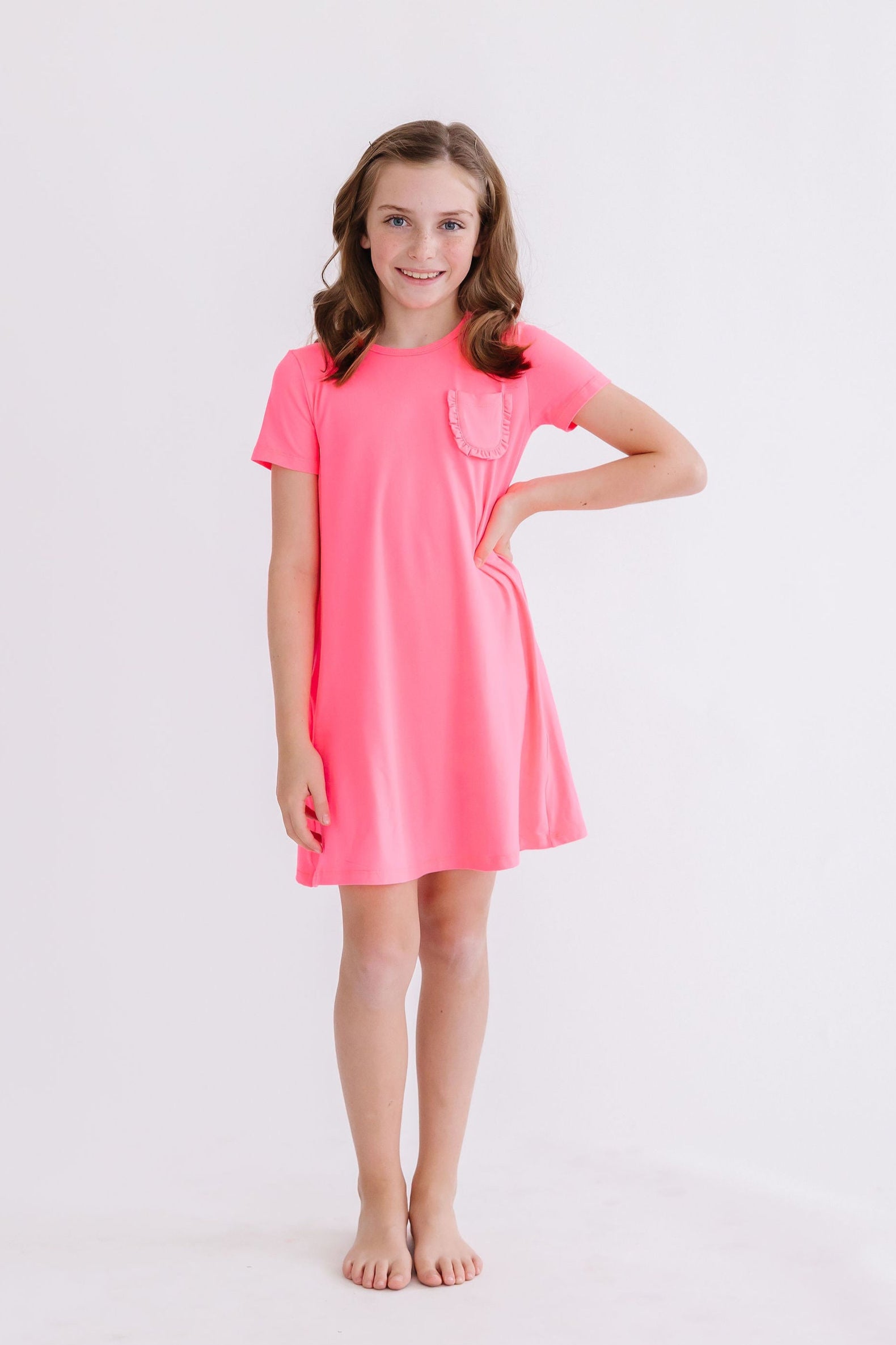 Neon Pink T-Shirt Dress-Mila & Rose ®