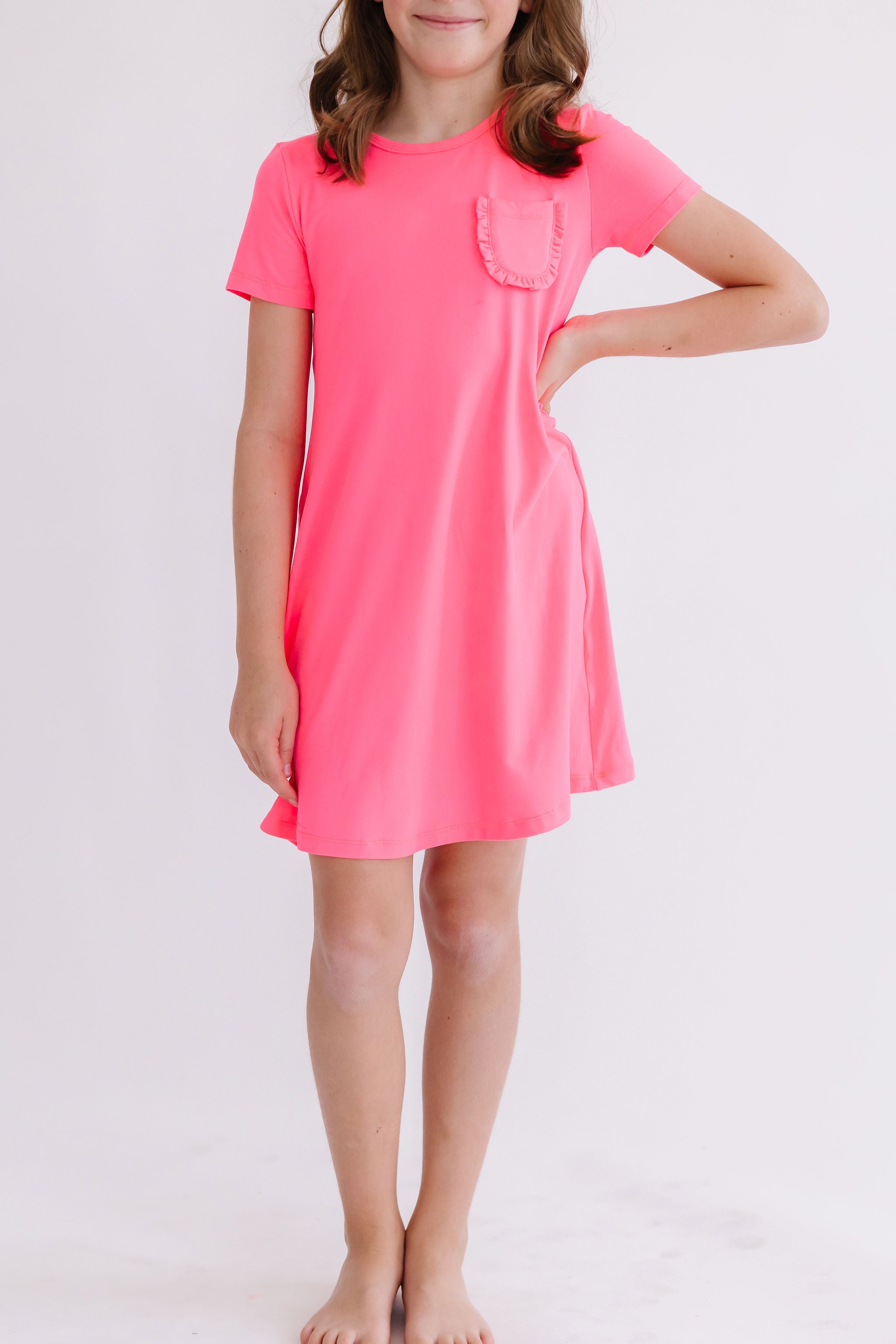 Neon Pink T-Shirt Dress-Mila & Rose ®