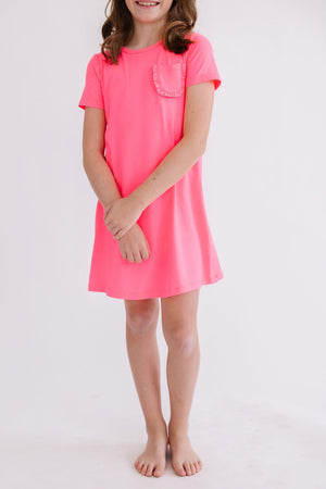 Neon Pink T-Shirt Dress-Mila & Rose ®