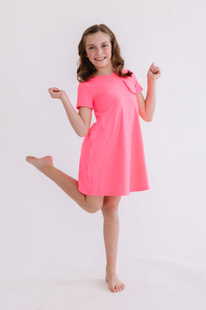 Neon Pink T-Shirt Dress-Mila & Rose ®