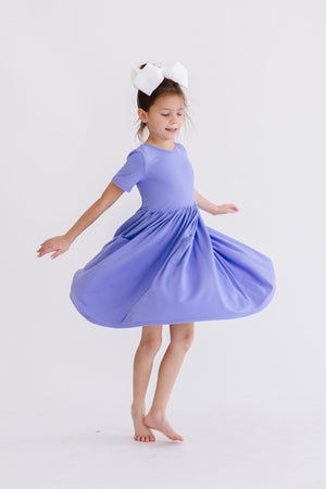 Periwinkle S/S Pocket Twirl Dress-Mila & Rose ®