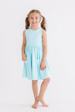 Aqua Tank Pocket Twirl Dress-Mila & Rose ®