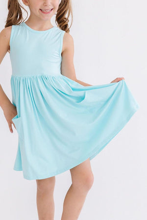 Aqua Tank Pocket Twirl Dress-Mila & Rose ®