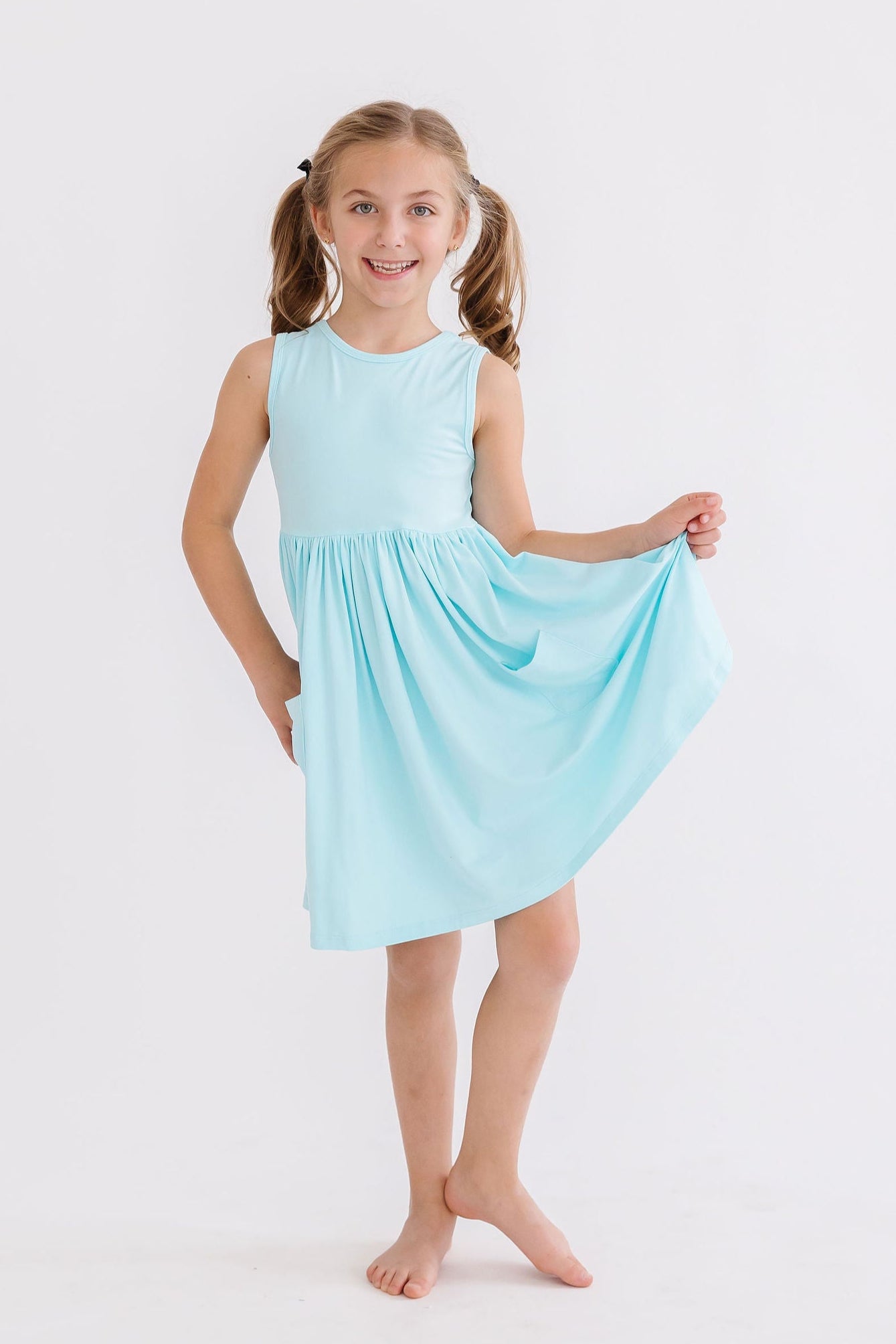 Aqua Tank Pocket Twirl Dress-Mila & Rose ®