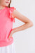 Neon Pink S/S Ruffle Tee-Mila & Rose ®