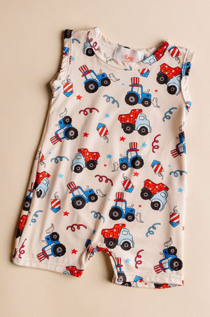 4th of July Tractor Shorty One-Piece-Mila & Rose ®