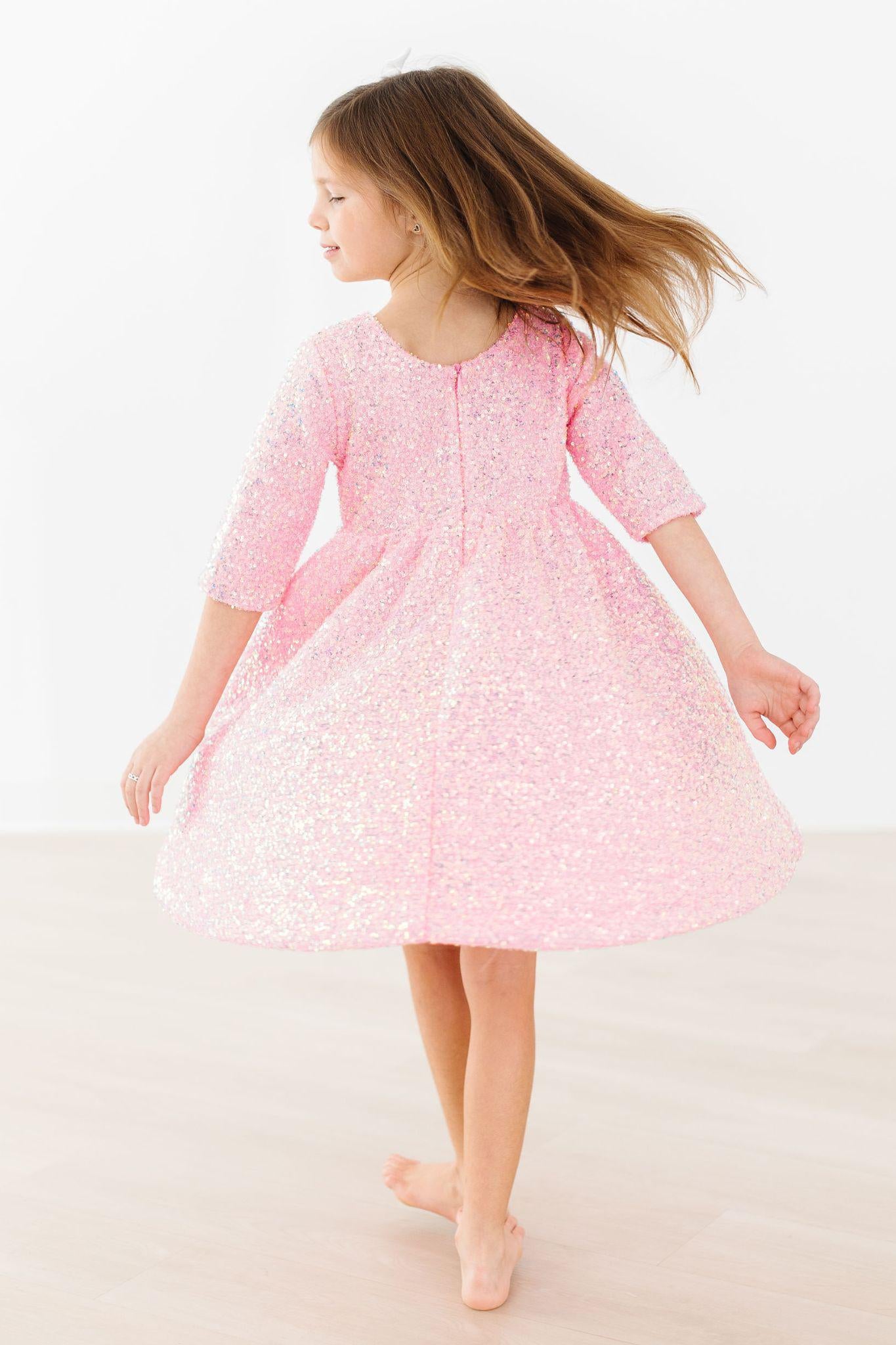 Bubblegum Pink Sequin Dress-Mila & Rose ®