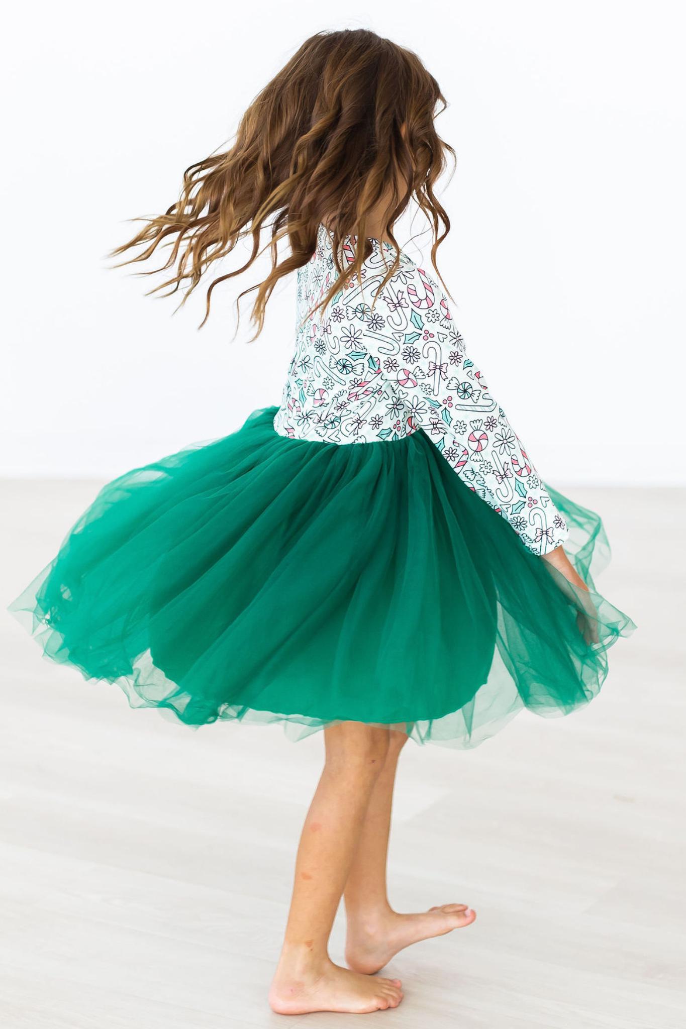 Mints & Mistletoe L/S Tutu Dress-Mila & Rose ®