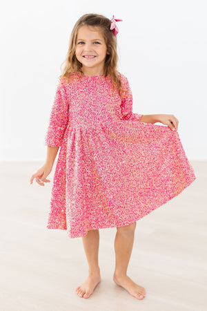 Hot Pink Sequin Dress-Mila & Rose ®