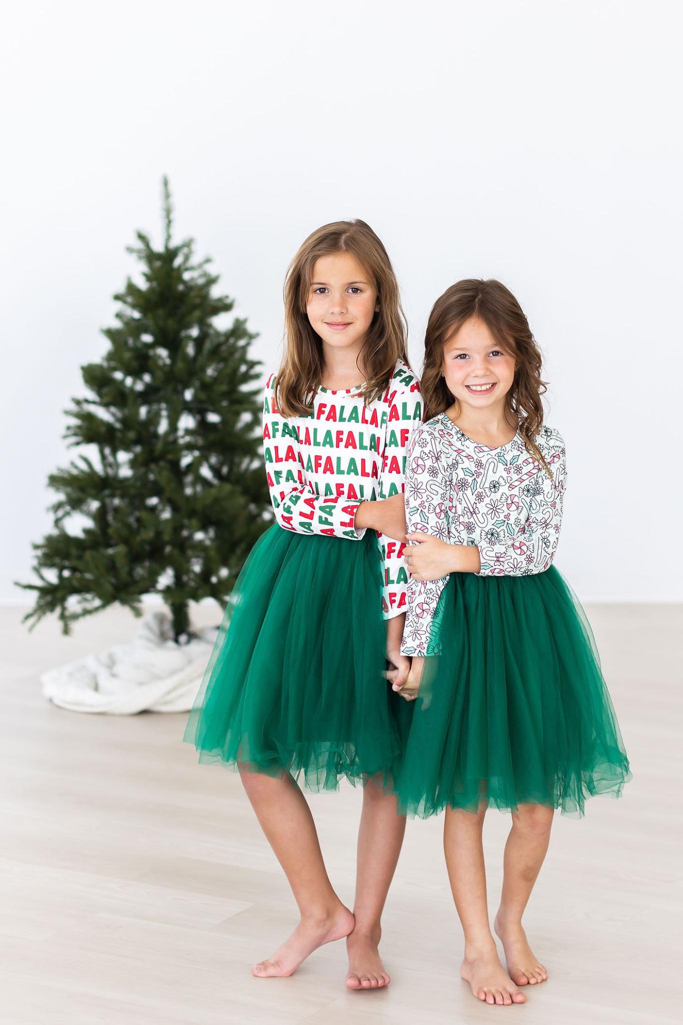 Mints & Mistletoe L/S Tutu Dress-Mila & Rose ®