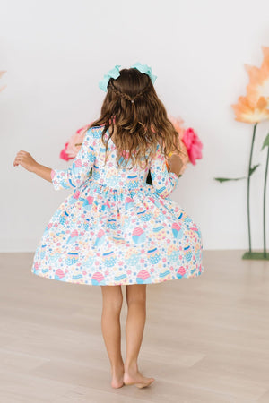 Egg-cellent 3/4 Sleeve Pocket Twirl Dress-Mila & Rose ®