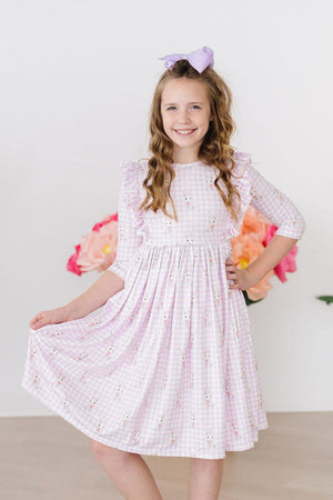 Baby Bunnies 3/4 Sleeve Ruffle Twirl Dress-Mila & Rose ®