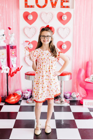 Berry Charming Pom Pom Dress-Mila & Rose ®