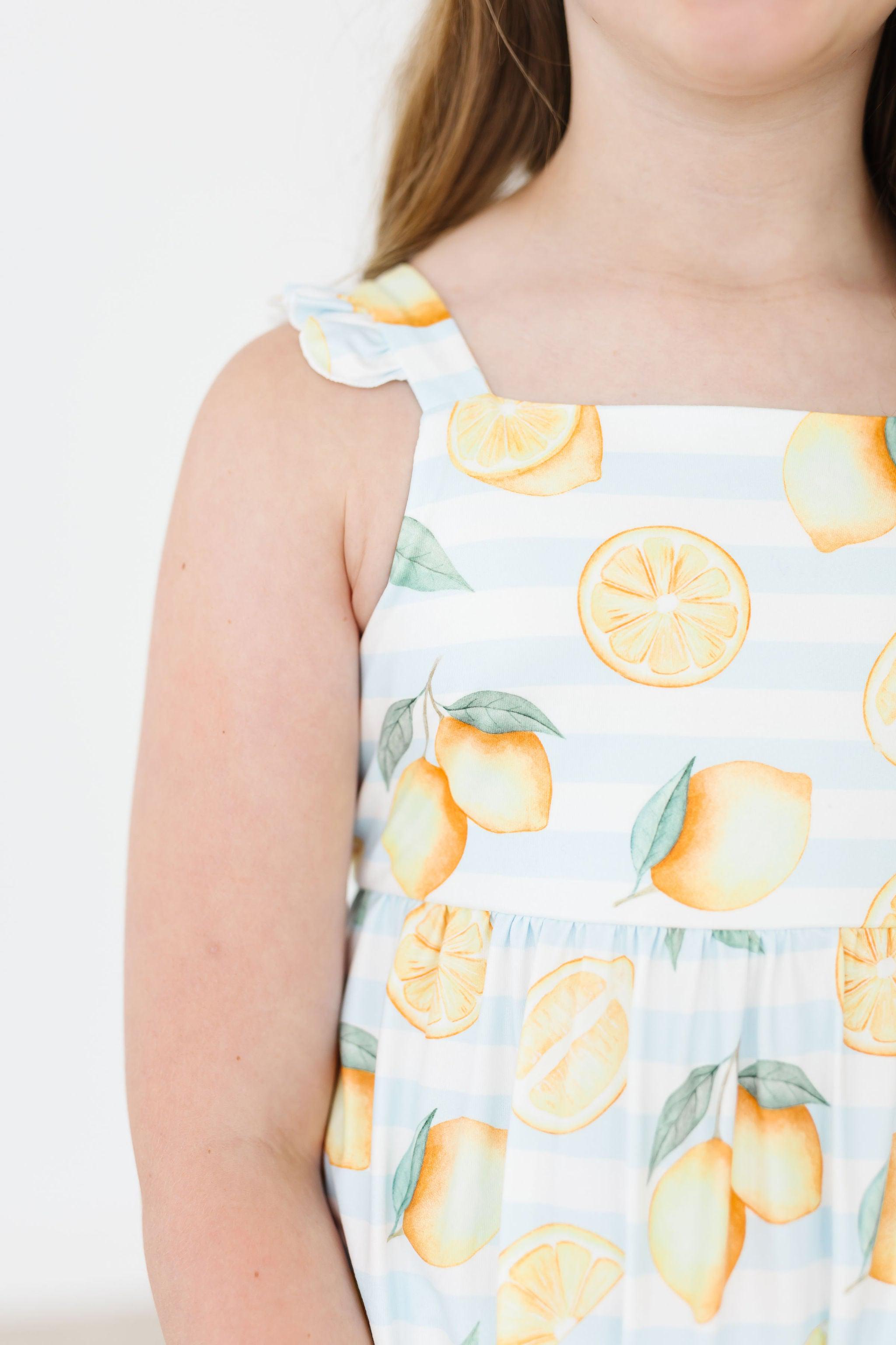 Lovely Lemons Ruffle Maxi Dress-Mila & Rose ®