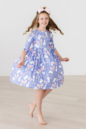 Hop, Skip & Twirl 3/4 Sleeve Pocket Twirl Dress-Mila & Rose ®