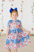 Patriotic Patchwork S/S Pocket Twirl Dress-Mila & Rose ®