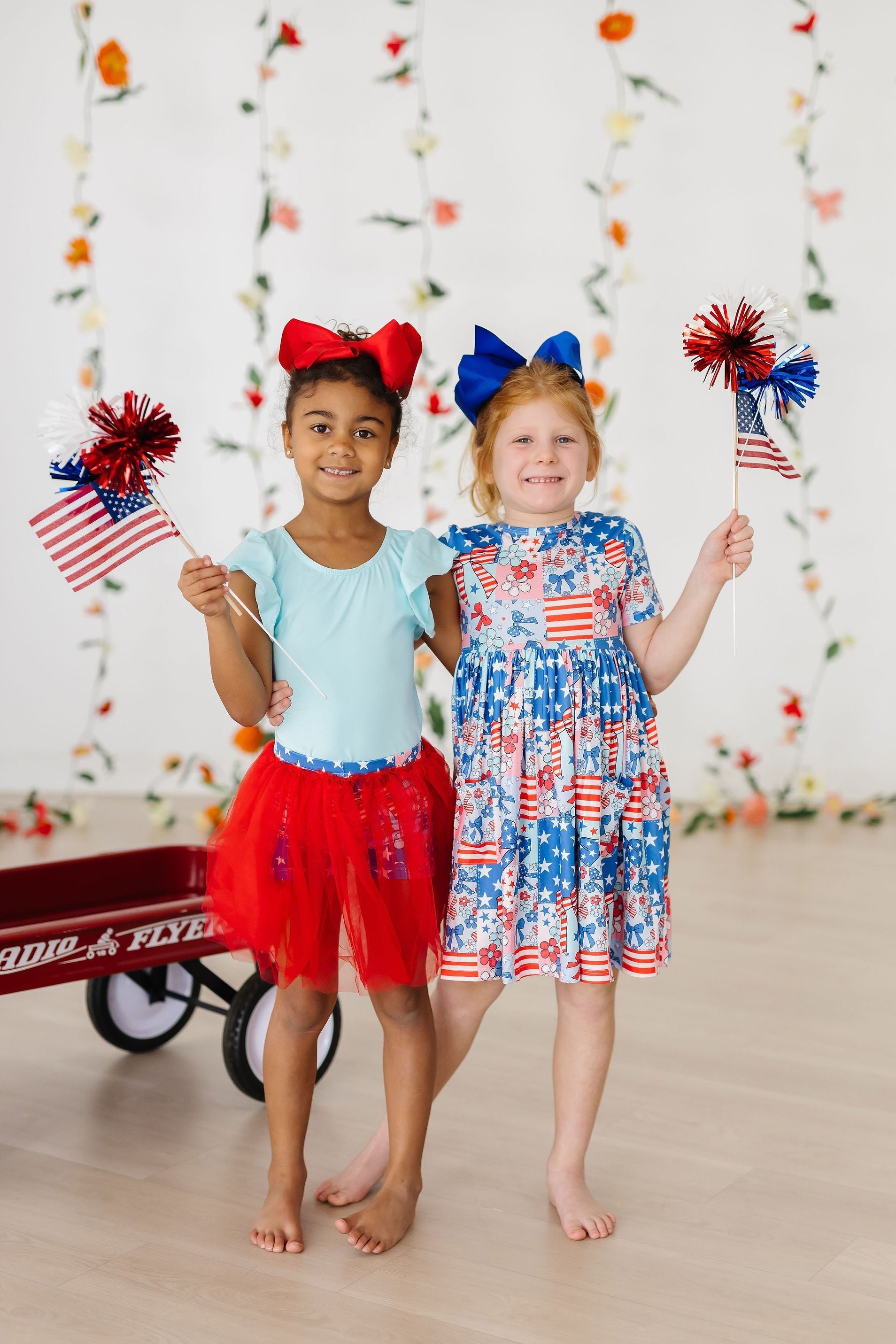 Patriotic Patchwork S/S Pocket Twirl Dress-Mila & Rose ®