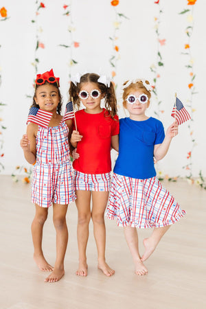 Patriotic Plaid Twirl Shorts-Mila & Rose ®