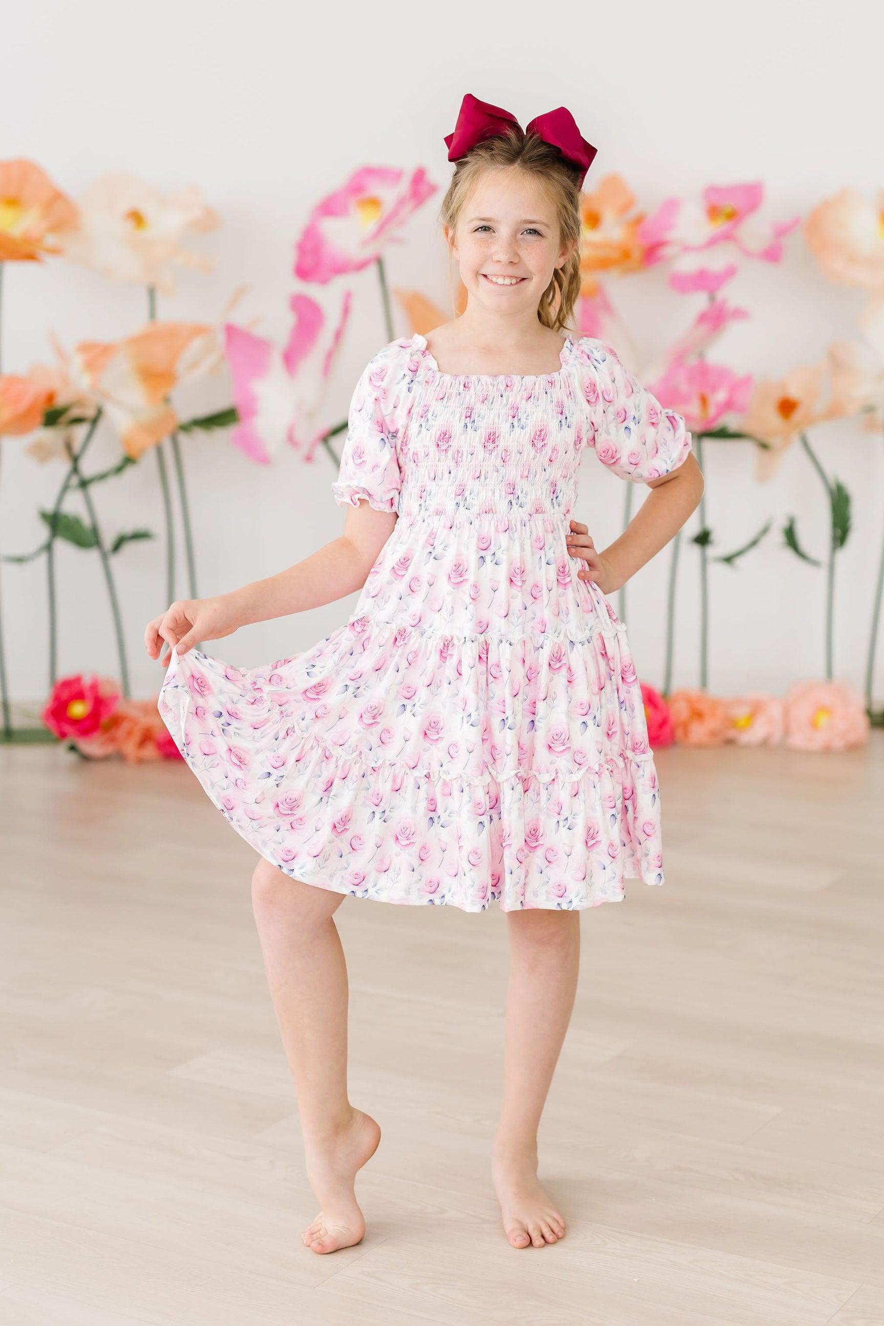 Rose Garden Smocked Ruffle Dress-Mila & Rose ®