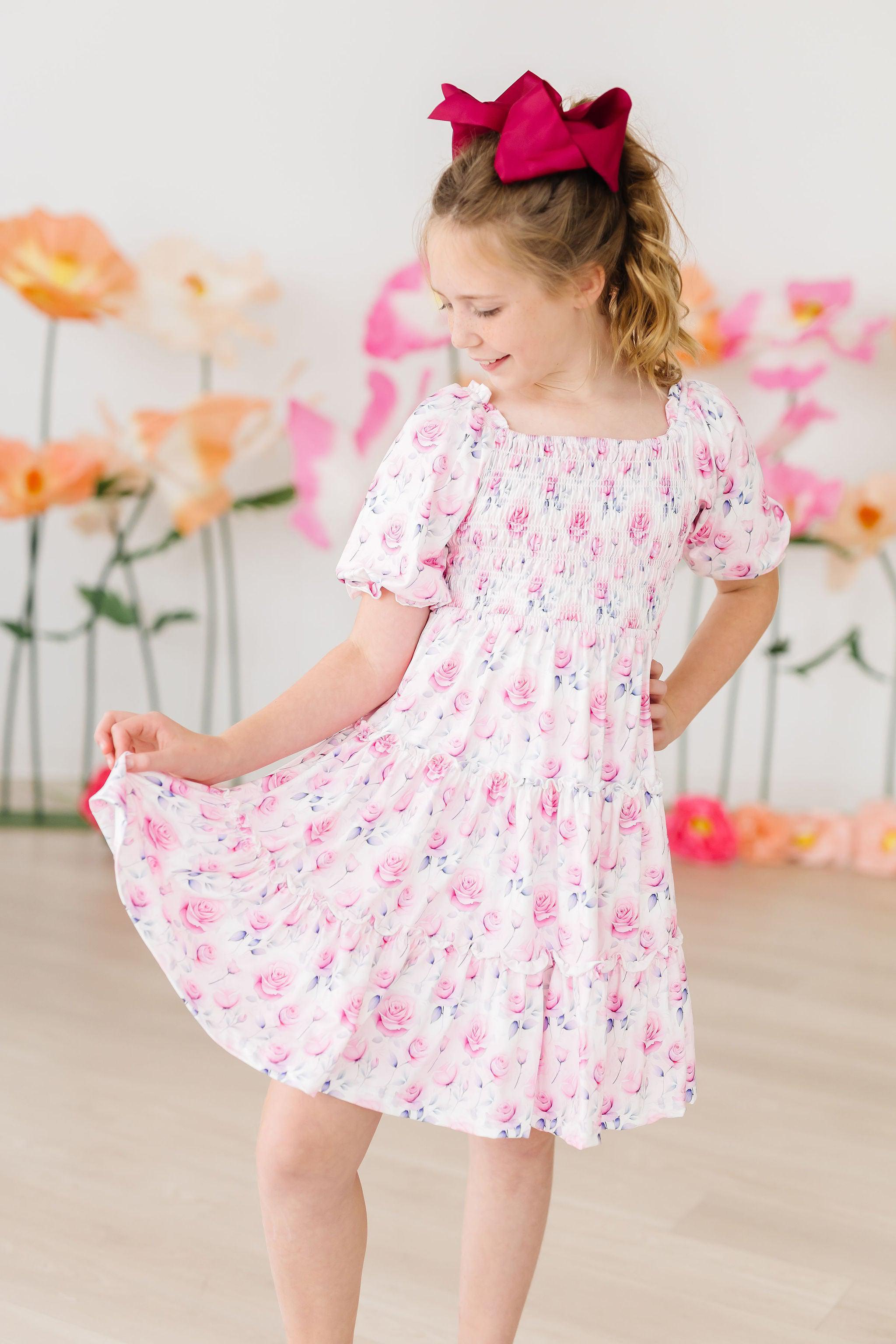 Rose Garden Smocked Ruffle Dress-Mila & Rose ®