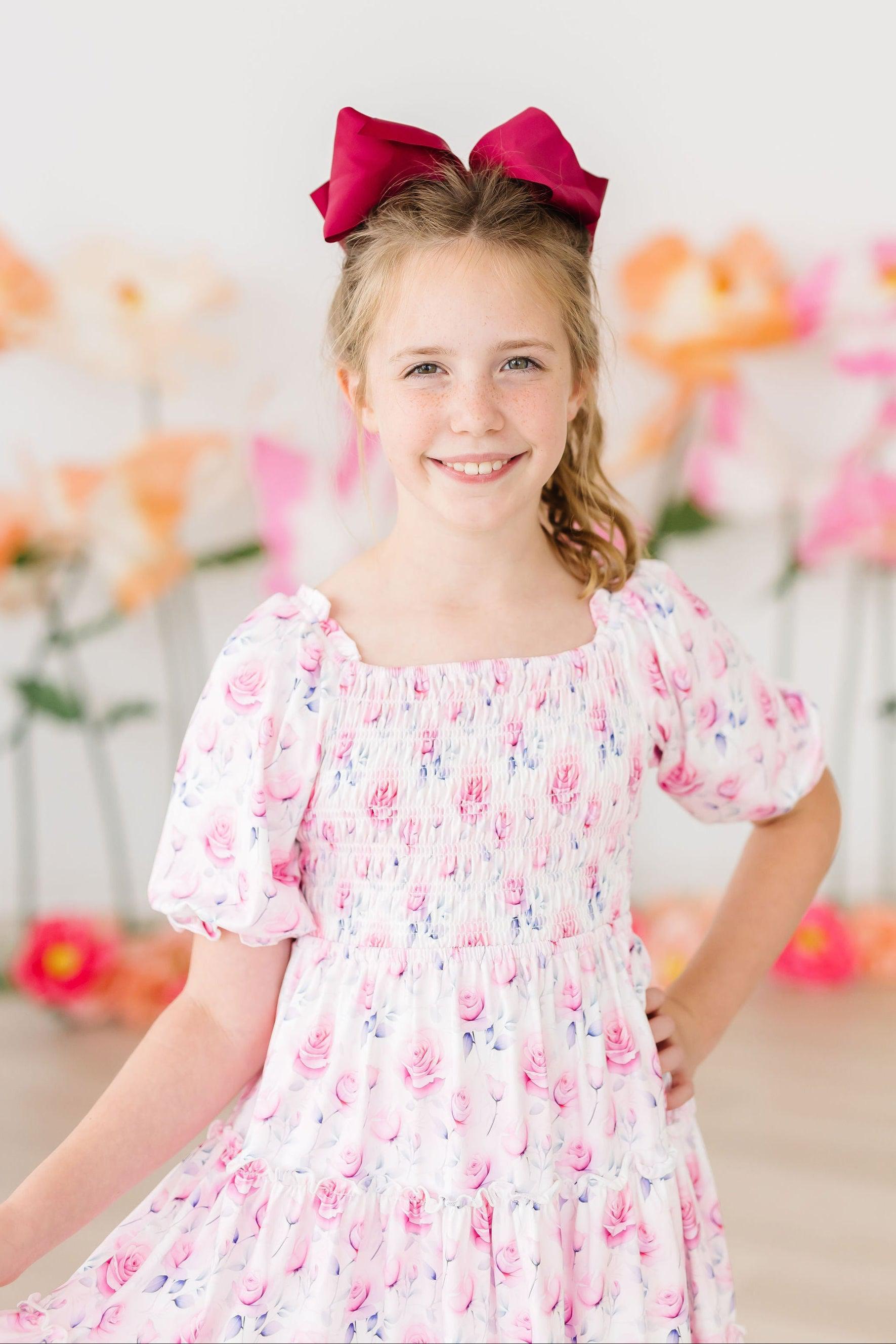 Rose Garden Smocked Ruffle Dress-Mila & Rose ®