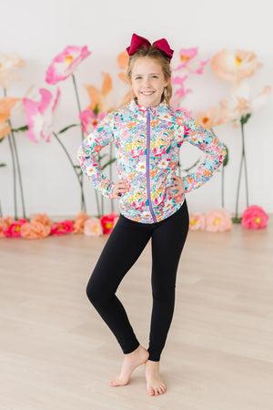 Petal Power Full-Zip Ruffle Active Jacket-Mila & Rose ®