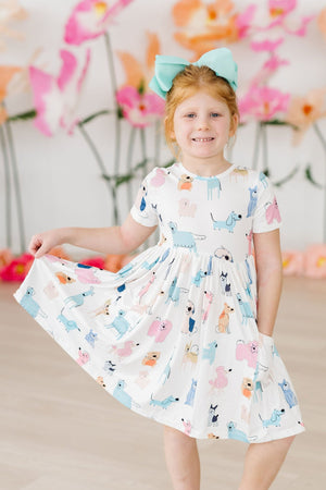 Puppy Pals S/S Pocket Twirl Dress-Mila & Rose ®