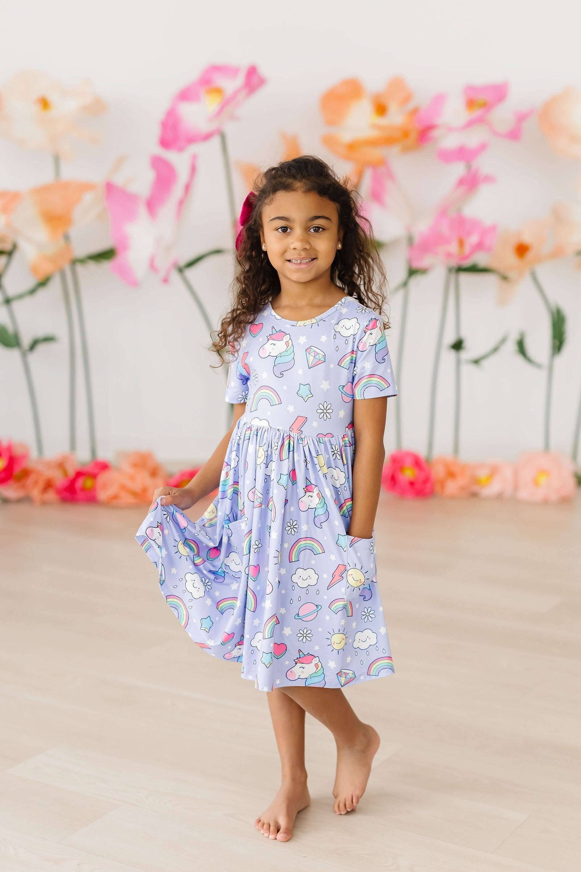 Galactic Unicorns S/S Pocket Twirl Dress-Mila & Rose ®