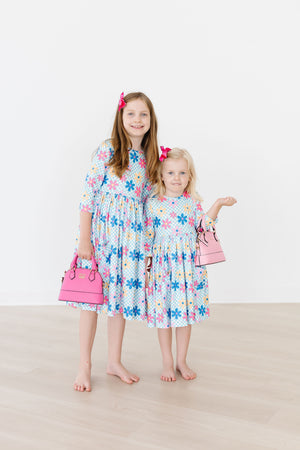 Crazy Daisy 3/4 Sleeve Pocket Twirl Dress-Mila & Rose ®