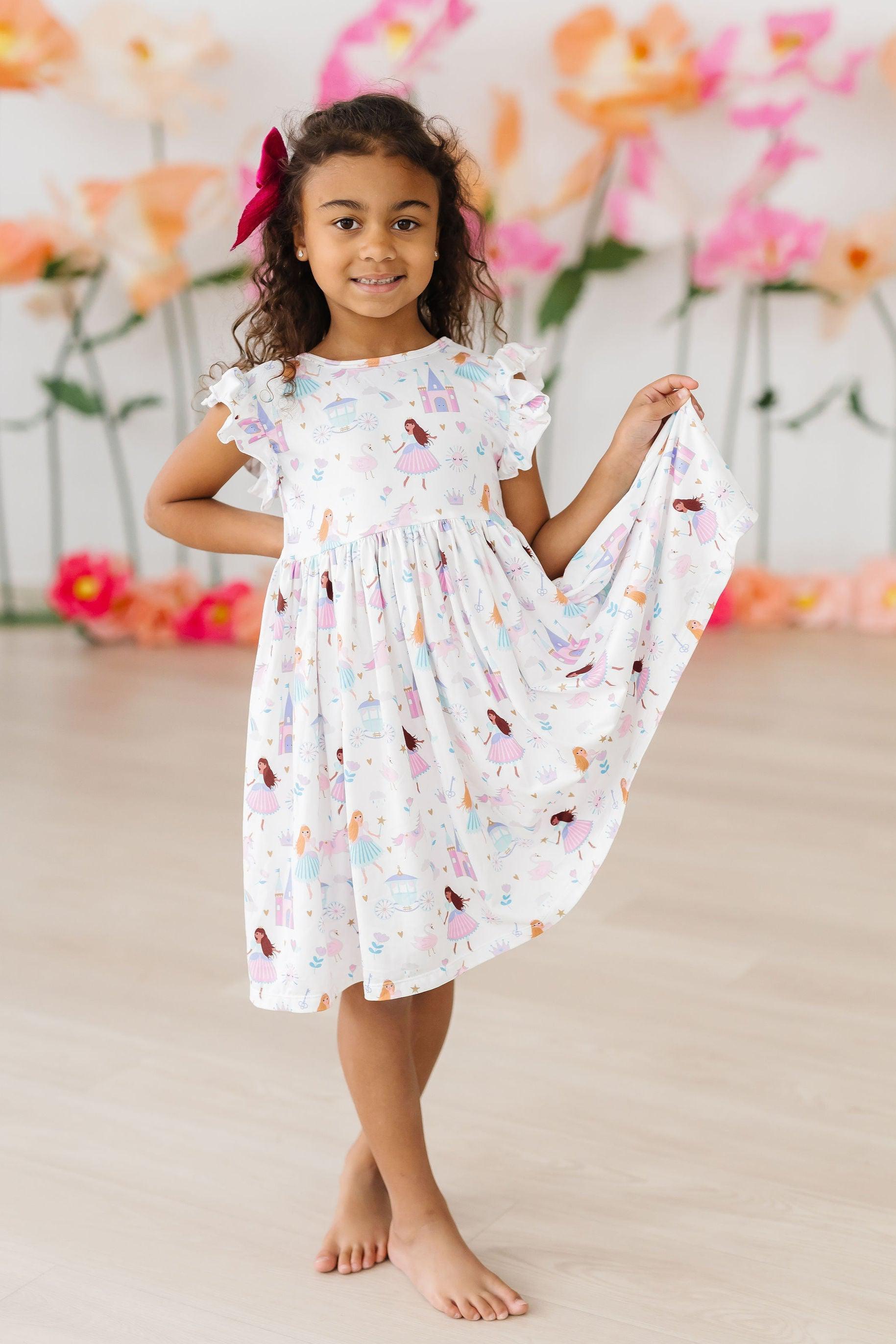 Fairy Princess Flutter Sleeve Twirl Dress-Mila & Rose ®