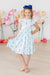 Texas Bluebonnets Flutter Sleeve Twirl Dress-Mila & Rose ®