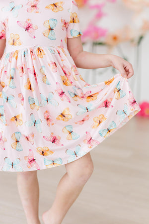 Butterfly Kisses S/S Pocket Twirl Dress-Mila & Rose ®