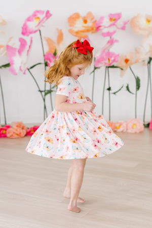 Butterfly Kisses S/S Pocket Twirl Dress-Mila & Rose ®