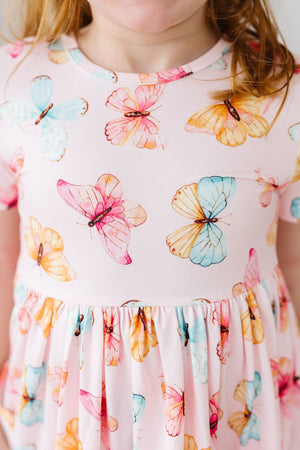 Butterfly Kisses S/S Pocket Twirl Dress-Mila & Rose ®