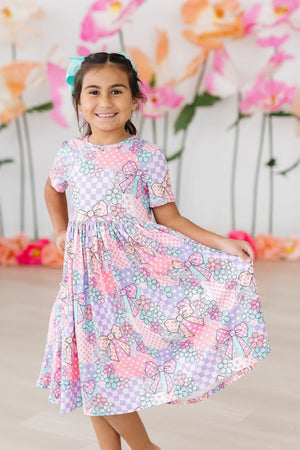 Patchwork Princess S/S Pocket Twirl Dress-Mila & Rose ®