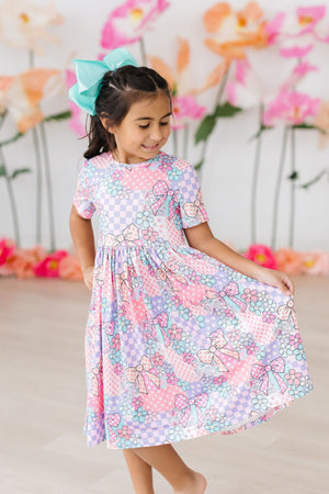 Patchwork Princess S/S Pocket Twirl Dress-Mila & Rose ®