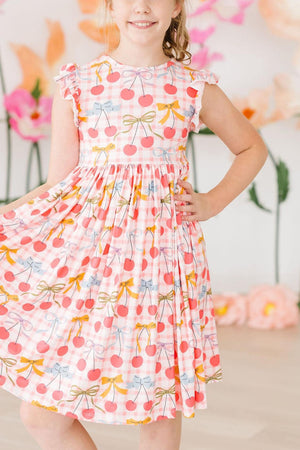 Retro Picnic Flutter Sleeve Twirl Dress-Mila & Rose ®