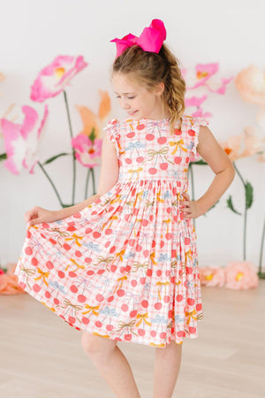 Retro Picnic Flutter Sleeve Twirl Dress-Mila & Rose ®