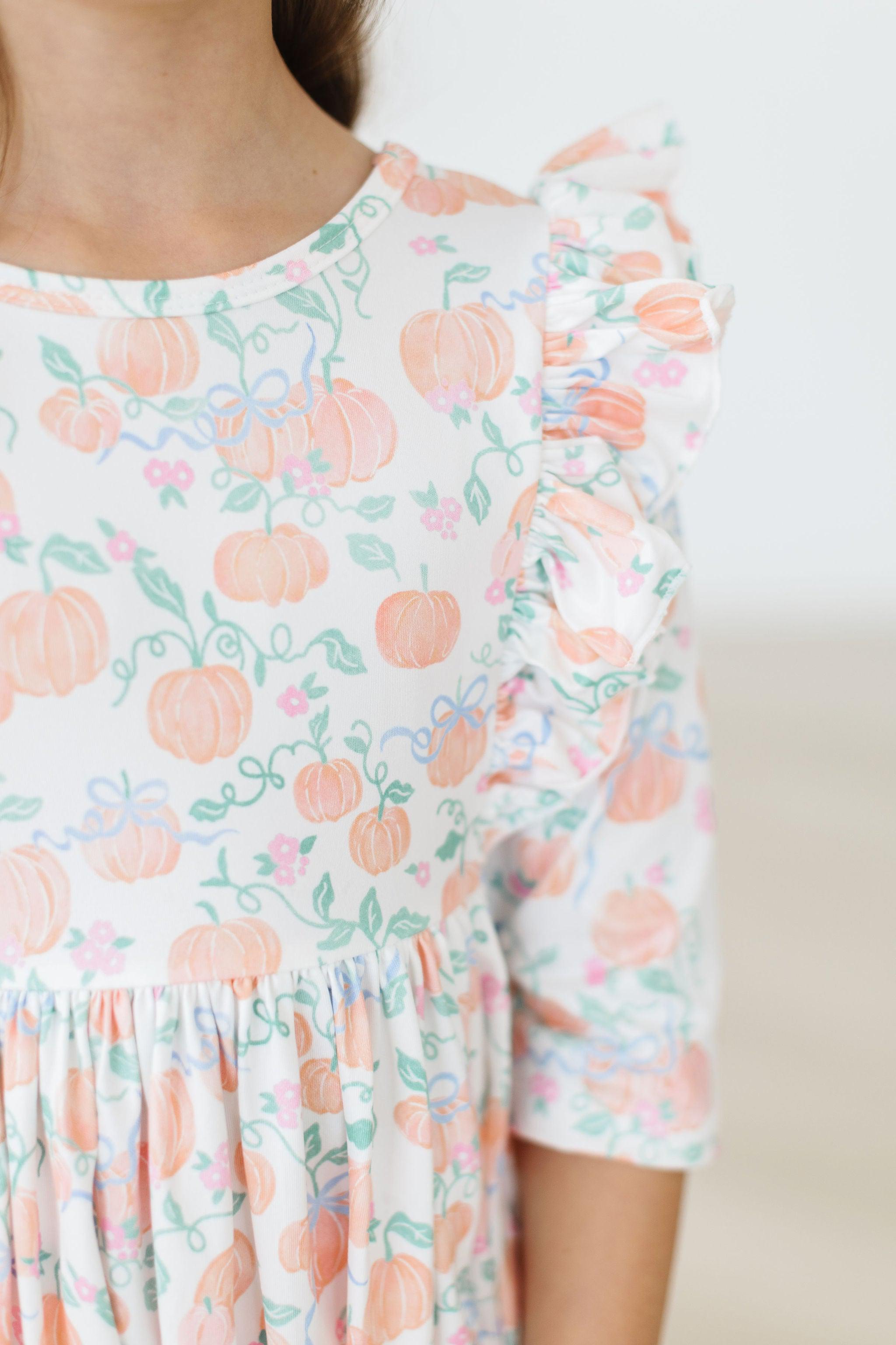 Pretty Pumpkins Ruffle Twirl Dress-Mila & Rose ®