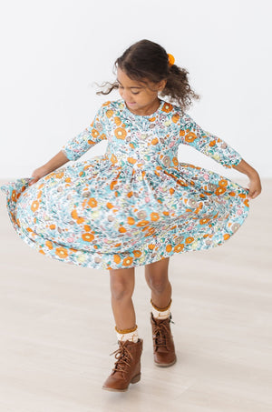 Vintage Vibes 3/4 Pocket Twirl Dress-Mila & Rose ®