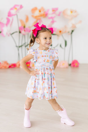 Rainy Day Flutter Sleeve Twirl Dress-Mila & Rose ®